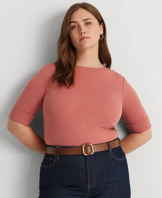 Lauren Ralph Lauren Plus Size Elbow-Sleeve Top