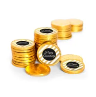 84 Pcs Anniversary Candy Party Favors Chocolate Coins - Gold Foil