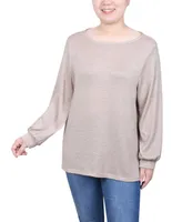 Ny Collection Petite Long Sleeve Tunic Top