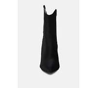 Nat-love Womens Velvet Cow Girl ankle boot