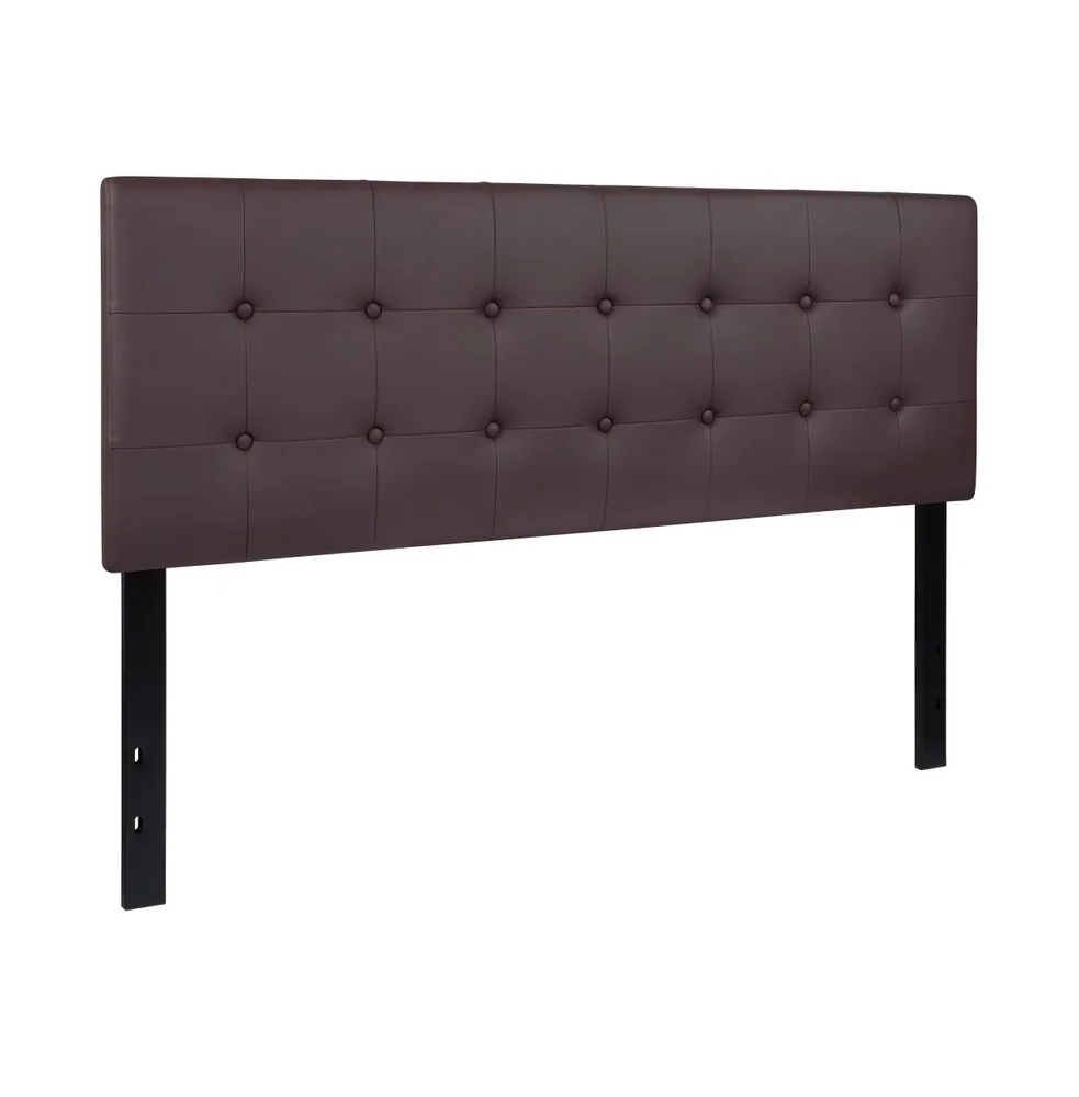 Button Tufted Queen Upholstered Headboard