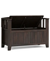 Simpli Home Acadian 25" Solid Wood Small Entryway Storage Bench
