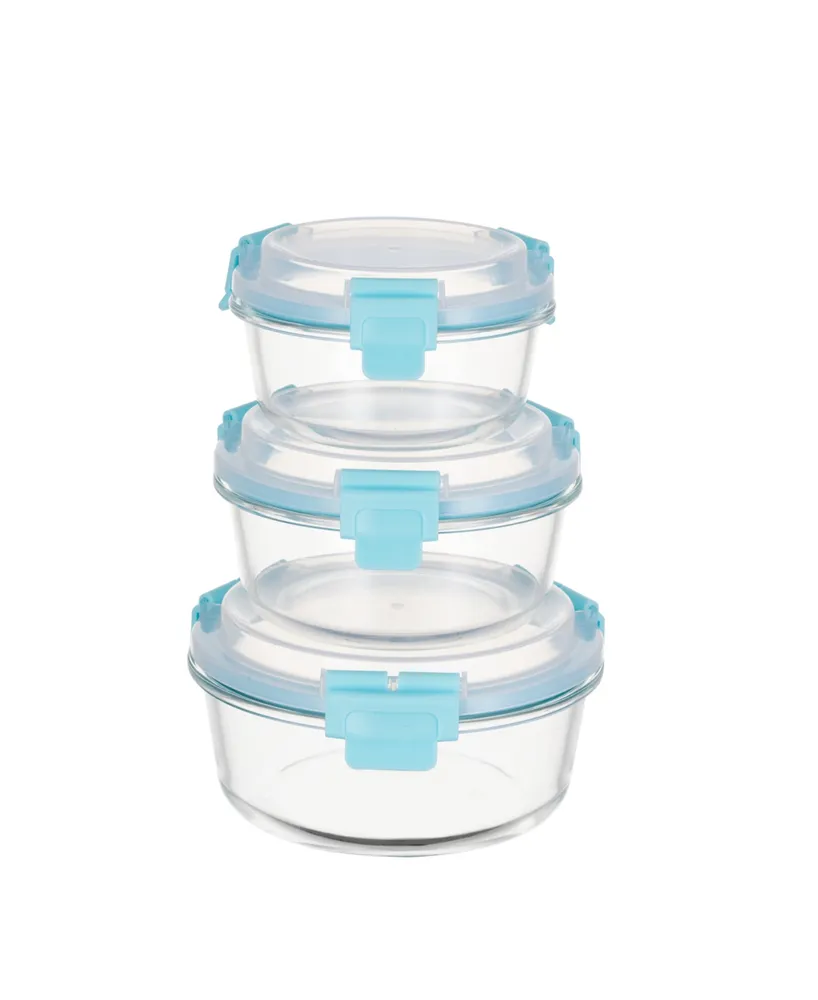 Genicook Borosilicate Glass 3 Container Food Storage Set Genicook