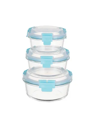 Genicook 3 Pc Round Container Hi-Top Lids with Pro Grade Removable Lockdown Levers Set