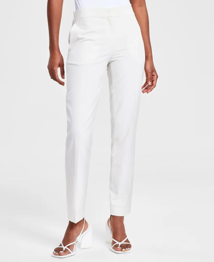 Bar Iii Women's Solid Straight-Leg Mid-Rise Pants, Created for Macy's