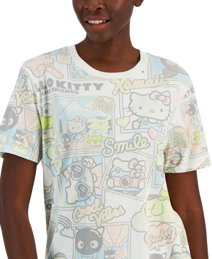 Love Tribe Juniors' Hello Kitty Allover Print T-Shirt