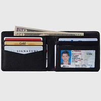 Alpine Swiss Mens Commuter Rfid Bifold Wallet 2 Id Windows Divided Bill Section
