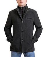 Landing Leathers Men Russell Herringbone Wool Car Coat with Bib