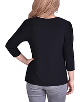 Ny Collection Petite Space Dyed Studded Top
