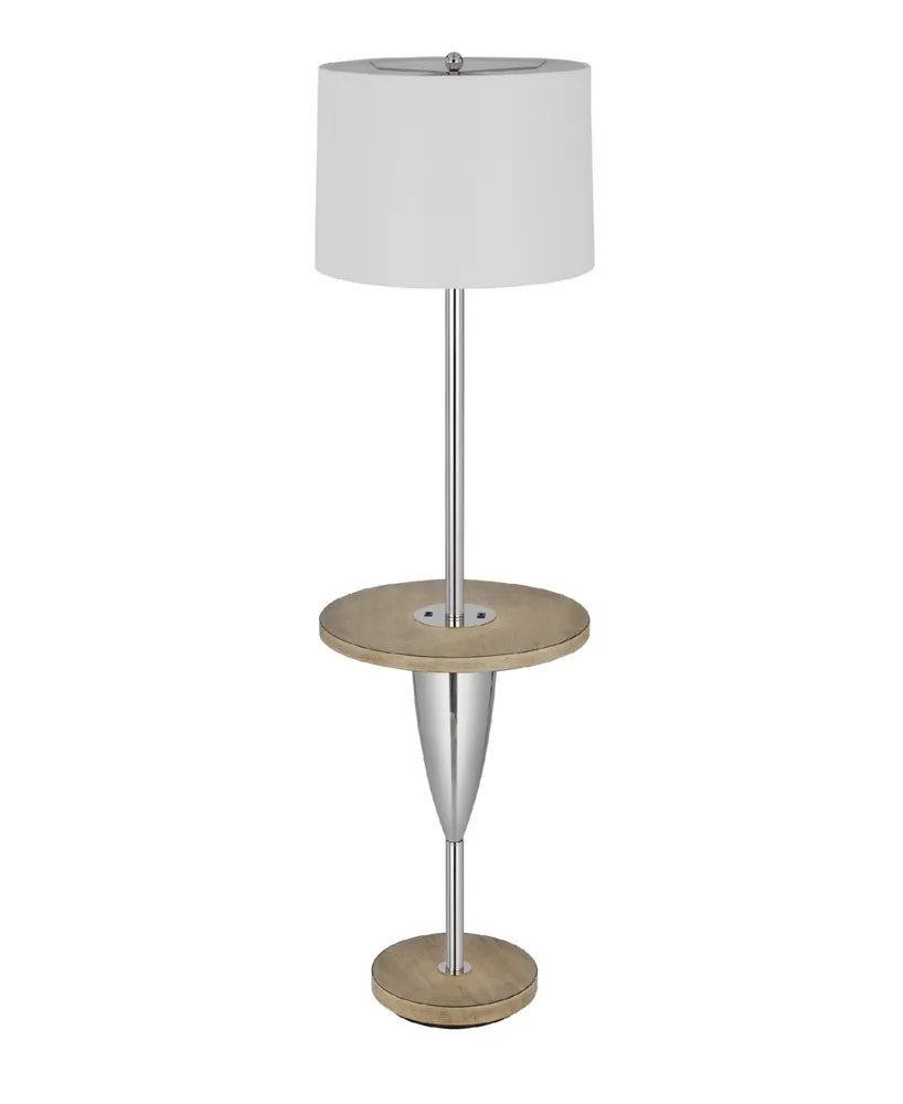 61" Height Metal Floor Lamp with Wooden Tray Table