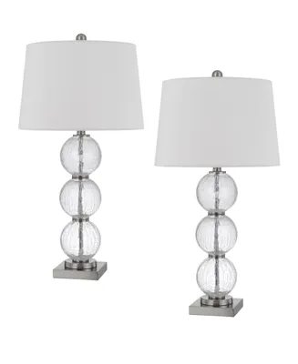 29" Height Clear Crackle Table Lamp Set
