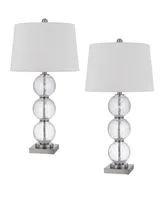 29" Height Clear Crackle Table Lamp Set