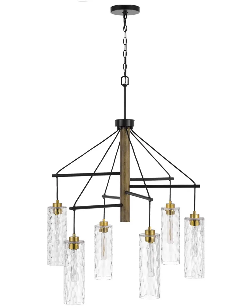 44" Height Metal and Wood Chandelier