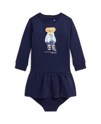 Polo Ralph Lauren Baby Girls Bear Fleece Dress and Bloomer Set