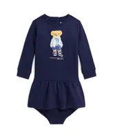 Polo Ralph Lauren Baby Girls Bear Fleece Dress and Bloomer Set