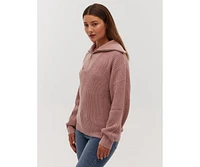 Bench Dna Women's Thurynn Oversize Zippered Funnel Sweater