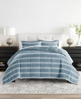 Home Collection 3 Piece Premium Ultra Soft Stripe Reversible Comforter Set