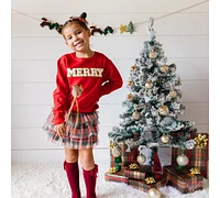 Sweet Wink Toddler Girls Merry Patch Christmas Sweatshirt