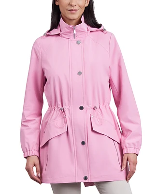 London Fog Women's Water-Resistant Hooded Anorak Coat