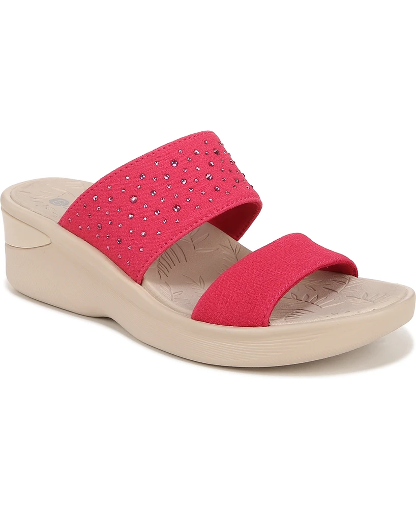 BZees Sienna Bright Washable Slide Wedge Sandals