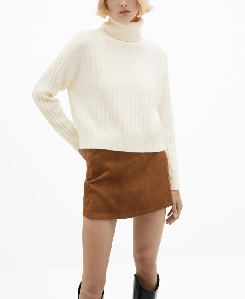 Mango Women's Thick Knit Turtleneck Sweater