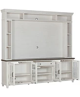 96" Dawnwood 3PC Tv Console Set (96" Console, Hutch and Fireplace)