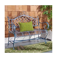 Abner Wrought Iron 45.75 Inch W Outdoor Garden Bench