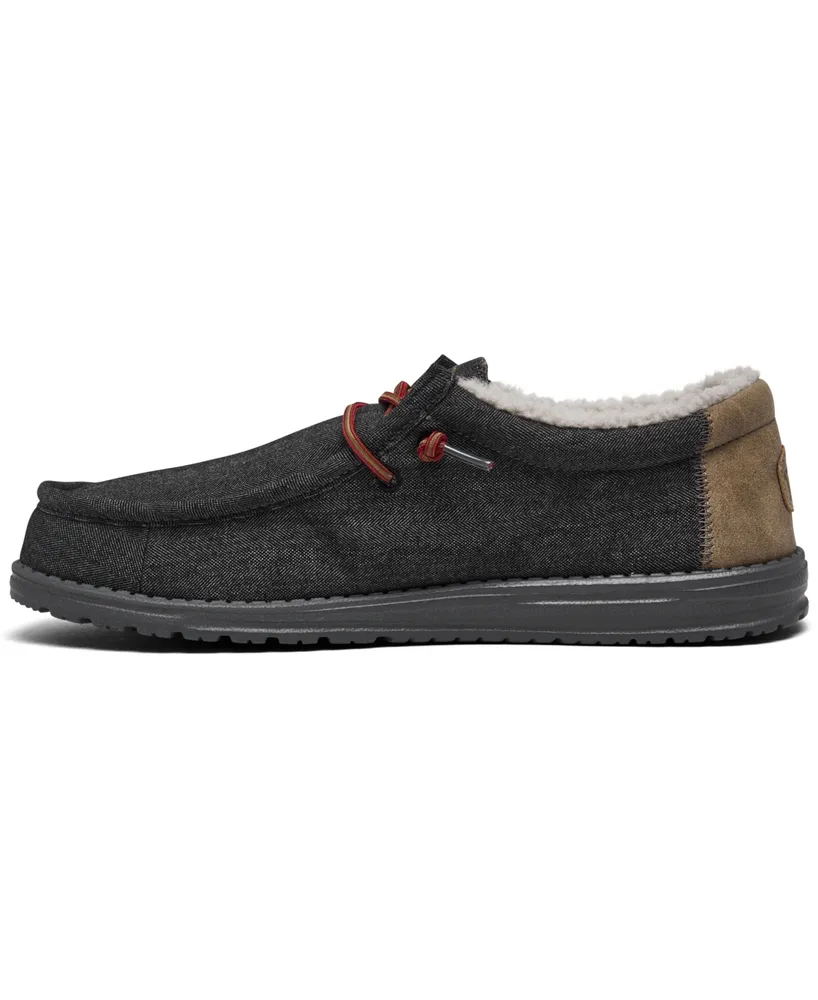 Hey Dude Men's Wally Black Shell Casual Slip-On Moccasin Sneakers from Finish Line