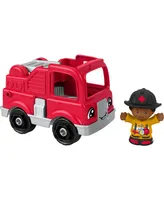 Fisher Price Little People Toy Firetruck and Firefighter Figure Set for Toddlers, 2 Pieces - Multi