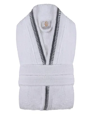 Superior Unisex Tinsel Lounge Cotton Terry Bathrobe with Embroidery