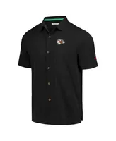 Men's Tommy Bahama Black Kansas City Chiefs Tidal Kickoff Camp Button-Up Shirt