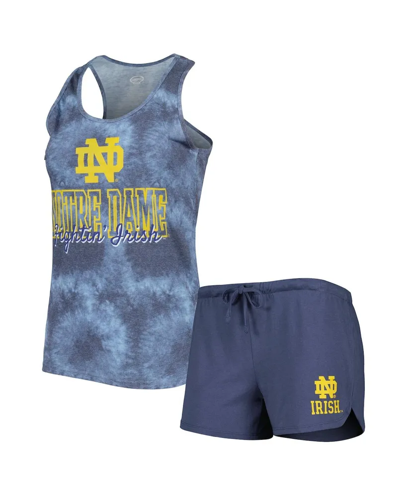 Women's Concepts Sport Navy Notre Dame Fighting Irish Billboard Tie-Dye Tank Top and Shorts Set