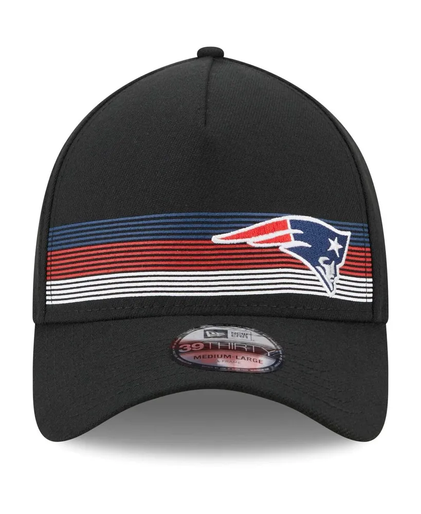 Men's New Era Black England Patriots Flawless Stripe 39THIRTY Flex Hat