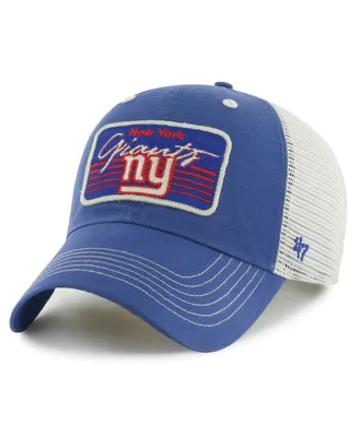 Men's '47 Brand Royal, Natural Distressed New York Giants Five Point Trucker Clean Up Adjustable Hat