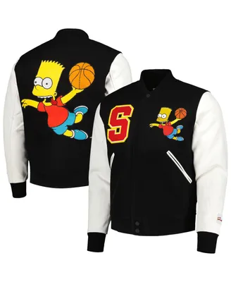 Men's Freeze Max Black The Simpsons Basketball Full-Zip Varsity Jacket