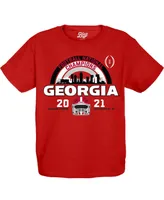 Big Boys Blue 84 Red Georgia Bulldogs College Football Playoff 2021 National Champions Schedule T-shirt