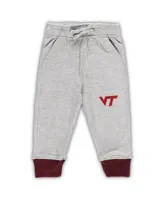 Infant Boys and Girls Wes & Willy Heather Gray Virginia Tech Hokies Jie Long Sleeve Bodysuit Pants Set