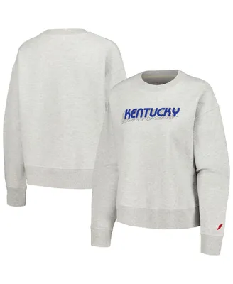 Women's League Collegiate Wear Ash Kentucky Wildcats Boxy Pullover Sweatshirt