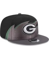 Men's New Era Black Green Bay Packers Tidal Wave 9FIFTY Snapback Hat