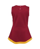 Girls Toddler Cardinal, Gold Usc Trojans Two-Piece Cheer Captain Jumper Dress and Bloomers Set