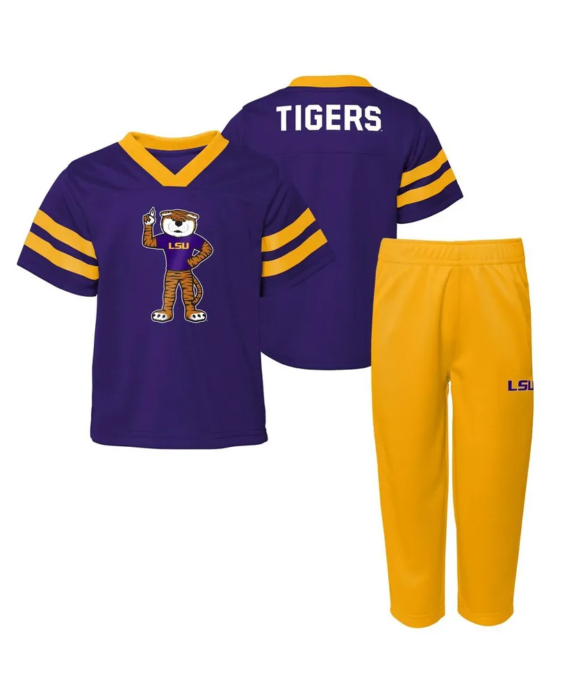 Toddler Boys and Girls Purple Lsu Tigers Two-Piece Red Zone Jersey Pants Set