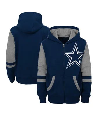 Big Boys Navy Dallas Cowboys Colorblock Full-Zip Hoodie