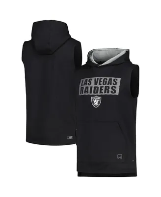 Men's Msx by Michael Strahan Black Las Vegas Raiders Marathon Sleeveless Pullover Hoodie
