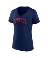 Women's Fanatics Navy Gonzaga Bulldogs Basic Arch V-Neck T-shirt