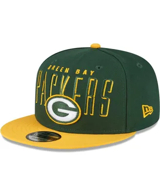 Men's New Era Green, Gold Green Bay Packers Headline 9FIFTY Snapback Hat