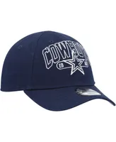 Toddler Boys and Girls New Era Navy Dallas Cowboys Outline 9FORTY Adjustable Hat