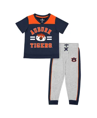 Toddler Boys Colosseum Navy, Heather Gray Auburn Tigers Ka-Boot-It Jersey and Pants Set