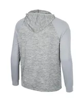 Men's Colosseum Gray Texas Longhorns Cybernetic Raglan Quarter-Zip Hooded Top