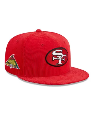 Men's New Era Scarlet San Francisco 49ers Throwback Cord 59FIFTY Fitted Hat