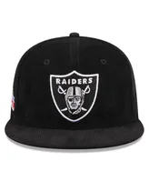 Men's New Era Black Las Vegas Raiders Throwback Cord 59FIFTY Fitted Hat